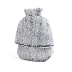 New Gifi Bouillotte pour pieds 1,8L housse fausse fourrure grise