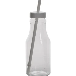 Bouteille en plastique avec paille colorée x10^Gifi Discount