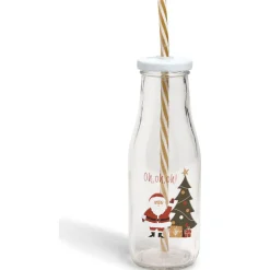 Bouteille en verre 450ML avec paille^Gifi Best