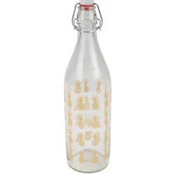 Bouteille en verre Officina style tropical motif ananas 1L^Gifi