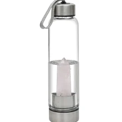 Sale Gifi Bouteille en verre quartz rose H.24 cm