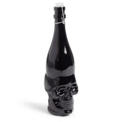 Bouteille Halloween 1L en verre forme tête de mort noire^Gifi Clearance
