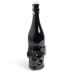 Bouteille Halloween 1L en verre forme tête de mort noire^Gifi Clearance
