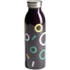 Bouteille isotherme acier noir motif rond 500ml Ø6,7xH21,8cm^Gifi Hot