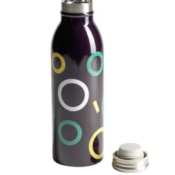 Bouteille isotherme acier noir motif rond 500ml Ø6,7xH21,8cm^Gifi Hot