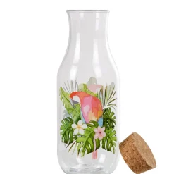Bouteille plastique et bouchon liège perroquet exotique^Gifi Discount