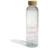 Bouteille verre transparent rayé multicolore avec bouchon bambou 730ml^Gifi Clearance