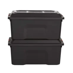 Rangement|Gifi Box de bricolage 40 L noir x2