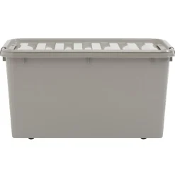 Rangement|Gifi Box de rangement à clips grise 70 L