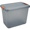 Rangement|Gifi Box de rangement à couvercle XXL 69 L gris