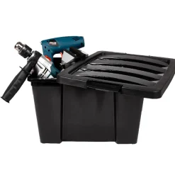 Rangement|Gifi Box de rangement 30 L noir x5