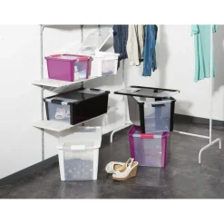 Rangement|Gifi Box de rangement 11 L rose