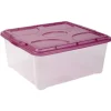 Rangement|Gifi Box de rangement 18 L transparent et violet