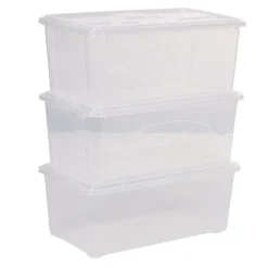 Rangement|Gifi Box de rangement 10 L transparent x3