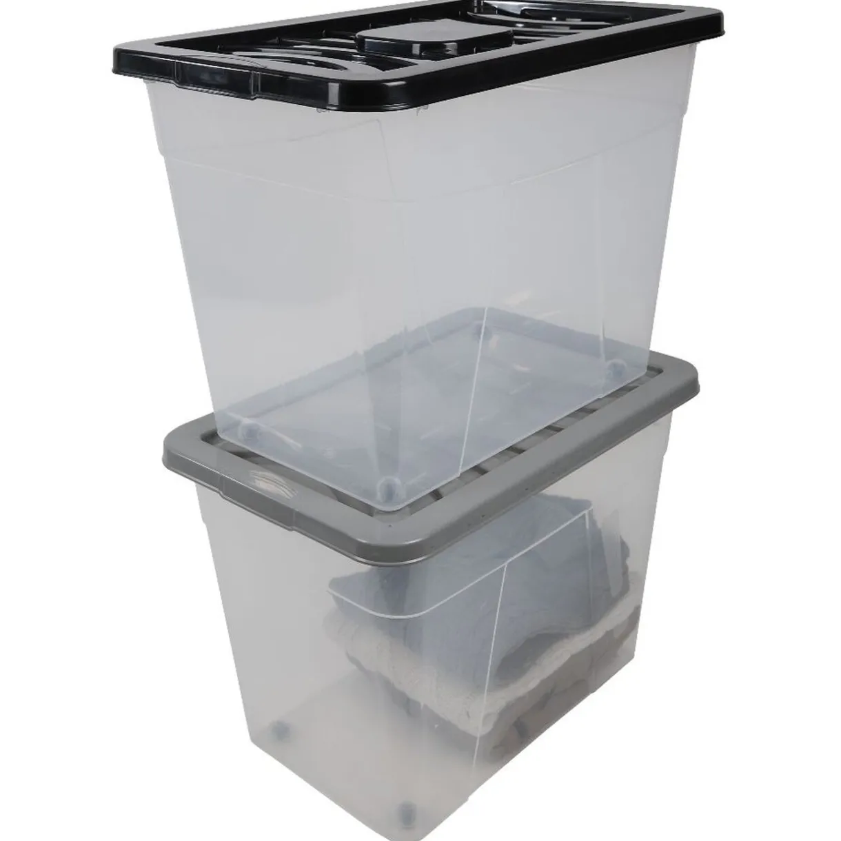 Rangement|Gifi Box de rangement à roulettes 80 L