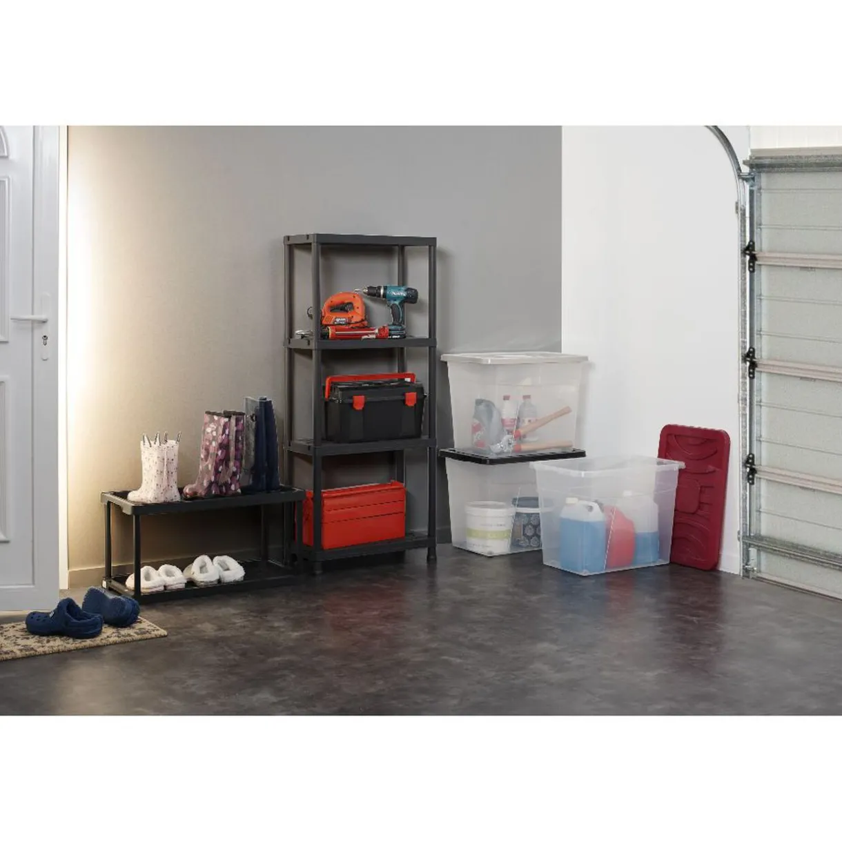 Rangement|Gifi Box de rangement à roulettes 80 L