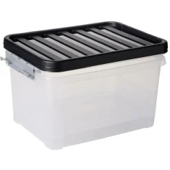 Rangement|Gifi Box de rangement avec fermeture clips 25L x2 - 44x31xH23cm