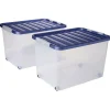 Rangement|Gifi Box de rangement avec fermeture clips 45L x2 - 52x36,5xH34cm