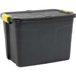 Rangement|Gifi Box de rangement brico noir 60L