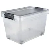 Rangement|Gifi Box de rangement couvercle clips transparent 60 L x3