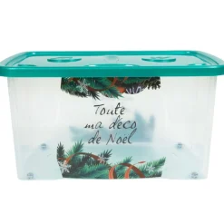 Rangement|Gifi Box de rangement déco de Noël vert 44 L