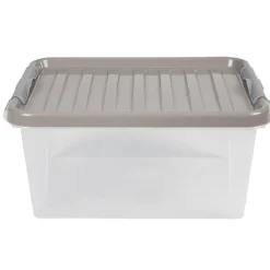 Entretien Du Linge|Gifi Box de rangement grise 14 L à clip