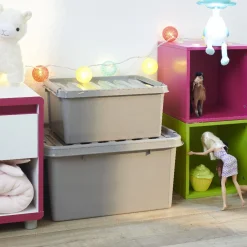 Rangement|Gifi Box de rangement grise 14 L