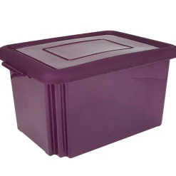 Rangement|Gifi Box de rangement plastique 55 L prune