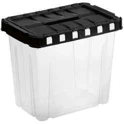 Rangement|Gifi Box de rangement plastique 9 L ouverture papillon noir