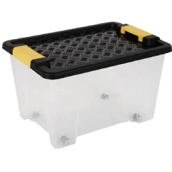 Rangement|Gifi Box de rangement transparent avec couvercle 15 L