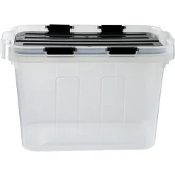 Rangement|Gifi Box de rangement transparent couvercle fractionnable noir 10 L