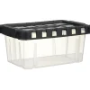 Rangement|Gifi Box de rangement transparent couvercle fractionnable noir 10 L