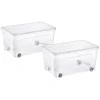 Rangement|Gifi Box de rangement transparent 43L x2