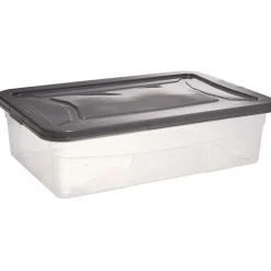 Rangement|Gifi Box dessous de lit transparent et gris 30L