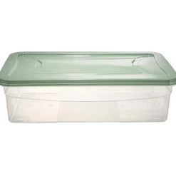 Rangement|Gifi Box dessous de lit transparent et vert 30L