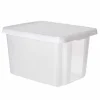 Rangement|Gifi Box Essentiels couvercle blanc transparent 45 L x2