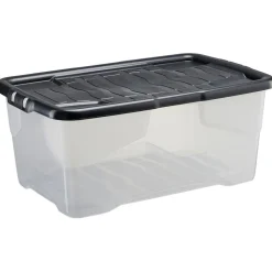 Rangement|Gifi Box 42L x2 avec couvercle noir L60xl40xH25cm