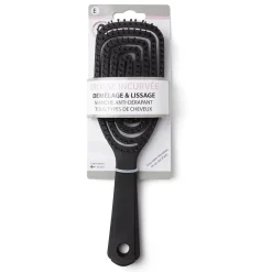 Gifi Brosse à cheveux incurvée démêlage et lissage PVC noir