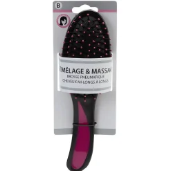 Sale Gifi Brosse pneumatique ovale picots perlés pvc noir fuchsia