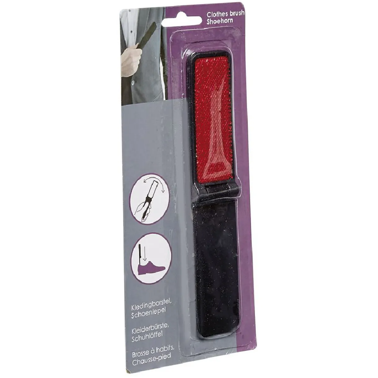 Entretien Du Linge|Gifi Brosse textile 2en1 chausse pied noir et rouge