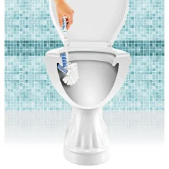 Nettoyage Et Entretien|Gifi Brosse WC à 3 têtes blanc et bleu