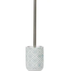 Online Gifi Brosse WC céramique design rosace blanc bleu