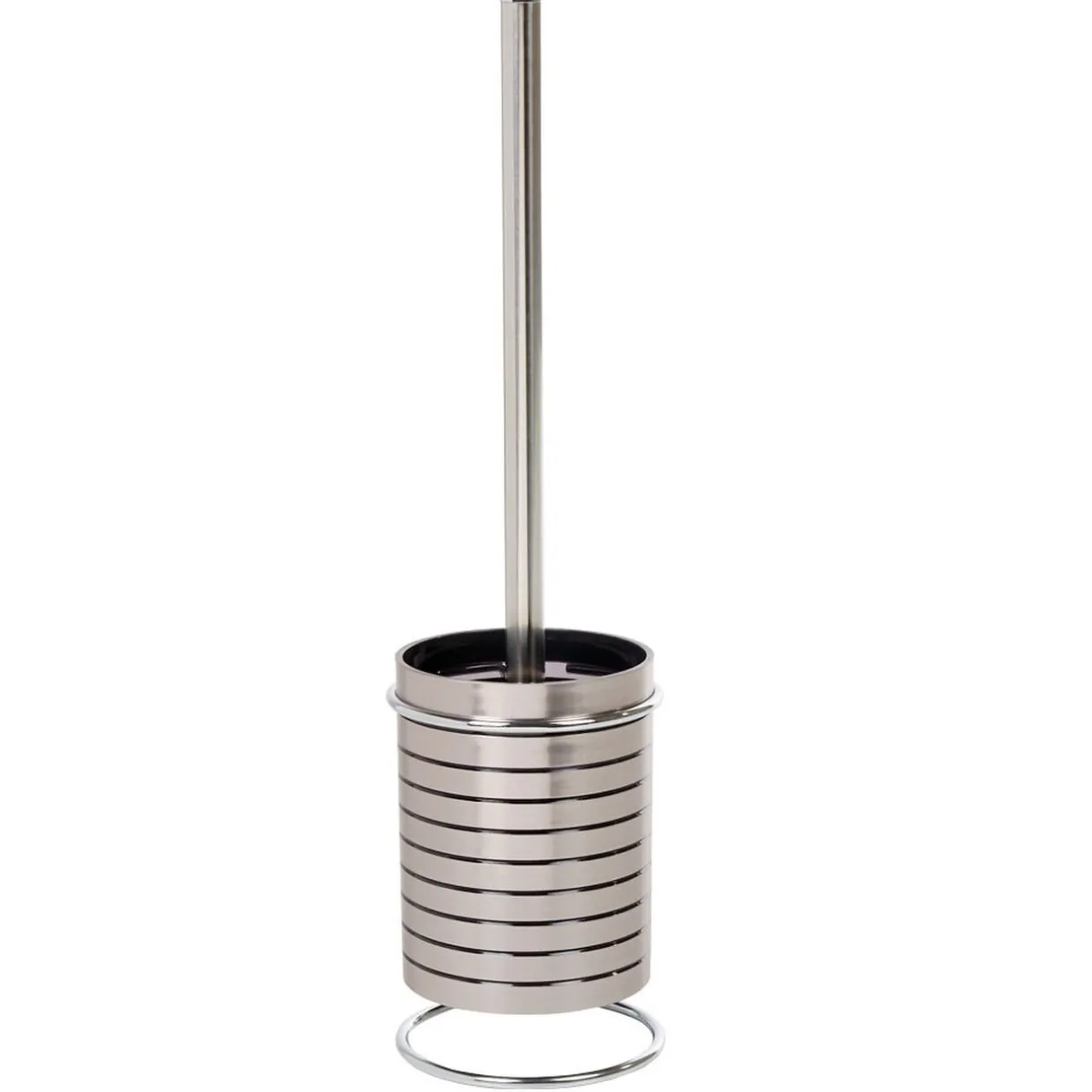 Outlet Gifi Brosse WC gris chromé décor fentes imitation rayures