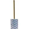 Clearance Gifi Brosse WC manche doré socle grès motif floral bleu et blanc Ø9,2xH36cm