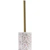 Clearance Gifi Brosse WC manche doré socle grès motif feuillage blanc vert Ø9,2xH36cm