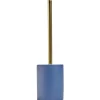 Hot Gifi Brosse WC manche doré socle rond grès bleu Ø9,2xH36cm