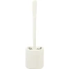 Outlet Gifi Brosse WC silicone ronde avec support blanc