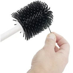 Online Gifi Brosse WC silicone ronde avec support plastique blanc