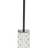 Clearance Gifi Brosse WC socle carré grès motif trait noir et blanc 9,2x9,2xH36cm