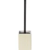 Best Gifi Brosse WC socle carré grès rayure verticale blanc beige 9,2x9,2xH36cm